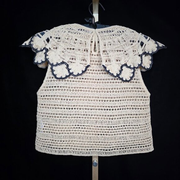 Zara Limited Edition Peter Pan Collar Crochet Top 2022 size M - Picture 6 of 10
